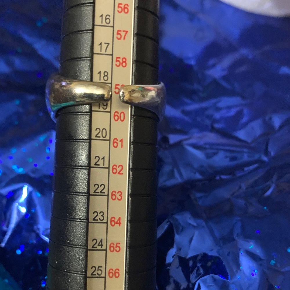 Adjustable Silver Owl Ring With Blue Accents - image 4